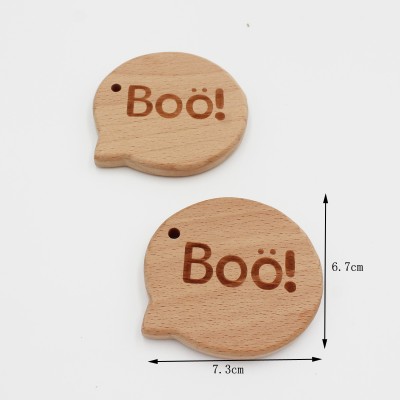 Natural Beech Wooden Bird Teether Organic Baby Toys DIY Wood Teether Pendent