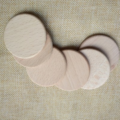 2 inch Round Beech Wooden Smoothy Disc, Unfinished Round Edge Wooden Circle Disc