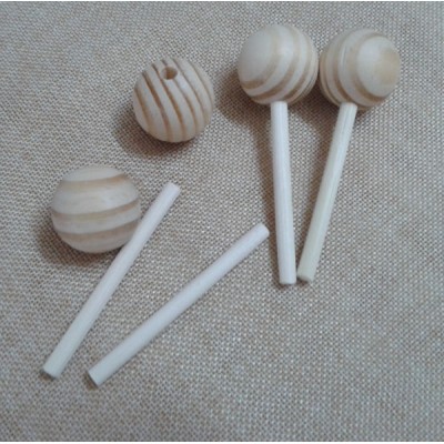 Aroma Wooden ball rattan stick Wooden diffuser reed sticj with ball Wooden diffuser cap