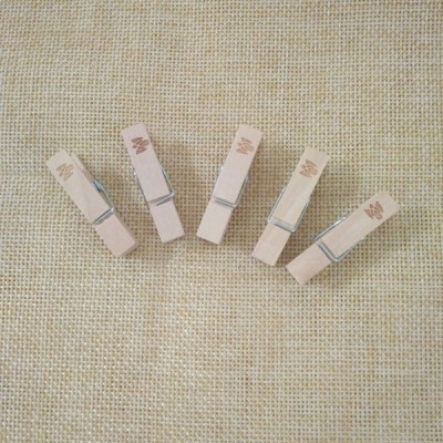 35mm Mini Custom Wooden Clips Photo Pegs With Engraved