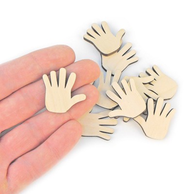 3cm Wooden Small Baby Hand Shape Laser Cut Wooden Decoration Crafts