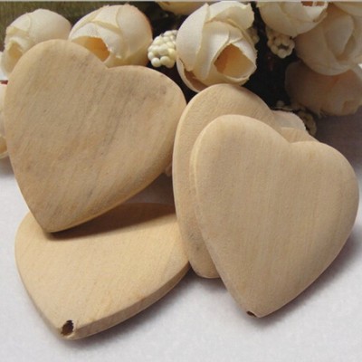 handmade wood blank heart for DIY unfinished wood heart shaped beads