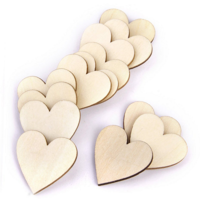 DIY Writting Wooden Heart Shape Pieces Custom Heart shape for Wedding Decor