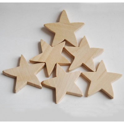 Unfinished Wood Folk Star Cutout,Christmas decorative wood star supplier dongguan