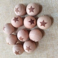 20mm Natural Beech Wood beads Alphabet Letter Beads