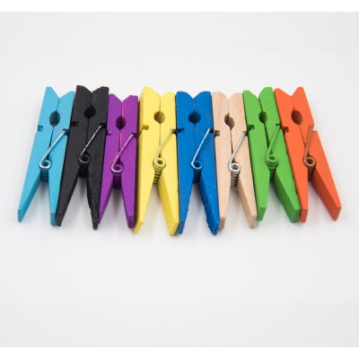 35mm Mini Colored Spring Wood Clips Clothes Photo Paper Peg Pin Clothespin Craft Clips Party Decoration