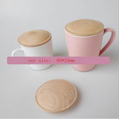 wood Flying Saucer shape lids beech wood disk lid 8cm wood lid