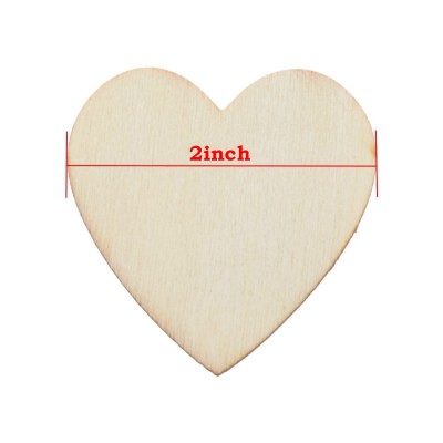 2" Heart Shapes Unfinished Wood laser cut for Creating Painted /Decorated/ Craft Projects