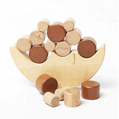 Wooden Stacking Blocks Balancing Game for Children Wooden Blocks Toy Balancing Moon