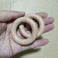 44mm beech wood Teether Rings Maple/beech Wood Baby Teething ring Craft DIY