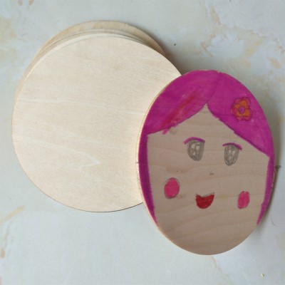 blank wood painting material for school laser cut round disc pieces 100mm dia for kids hand painting